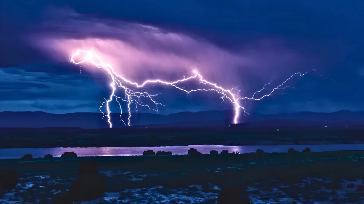 Lightning storm over Pueblo Reservoir, Colorado