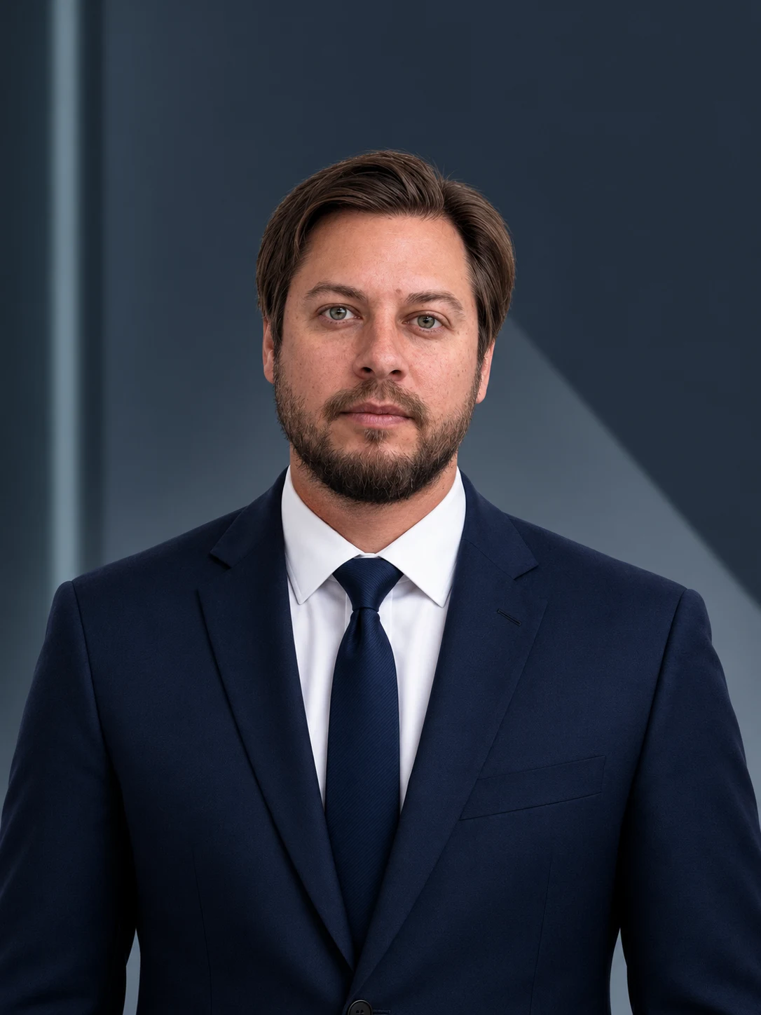 Portrait in a navy suit